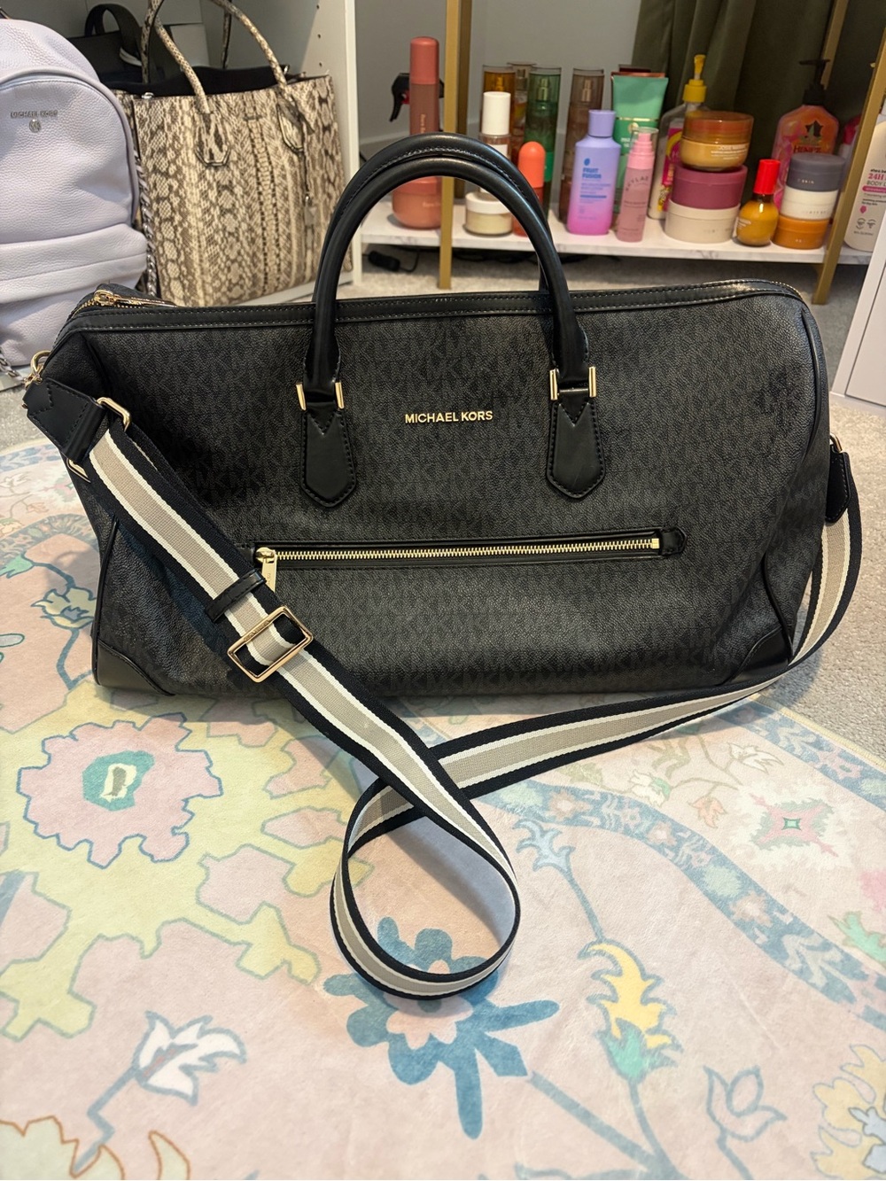 Michael Kors Black Signature weekender bag